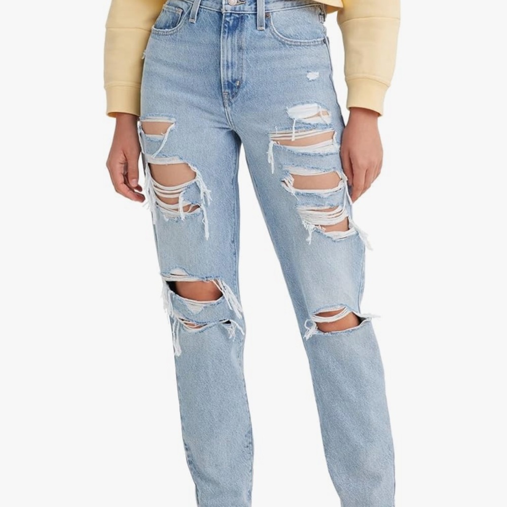 Levi's Blue Boyfriend Distressed Jeans